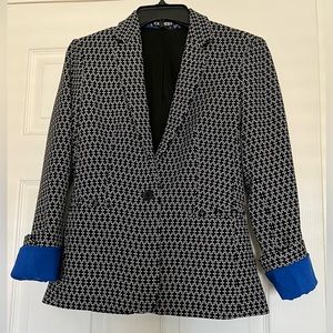 NWOT Express Blazer. Size 4. Black and white pixel checker.